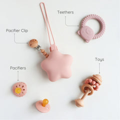 Govinto Silicone Pacifier Holder & Case, BPA-free portable storage for baby soothers, unisex