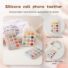 Govinto Clicky Phone Pal Silicone Teether, BPA-free textured toy for 3+ years, unisex