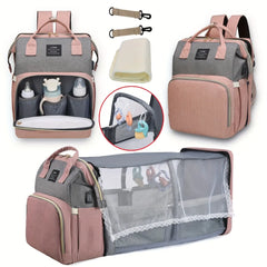 Waterproof Nylon Diaper Bag with Portable Crib UK