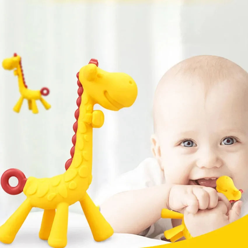 Dr.isla Giraffe Silicone Teether UK - BPA-Free Baby Teething Toy